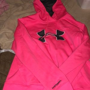 Pink and grey Under armour hoodie